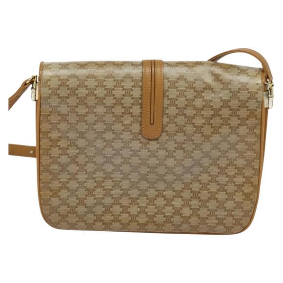 CELINE Macadam Canvas Shoulder Bag Pvc Beige Gold - Picture 3 of 13